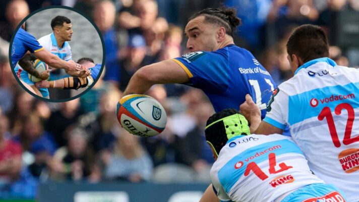 Leinster wing James Lowe against Bulls in URC Final.