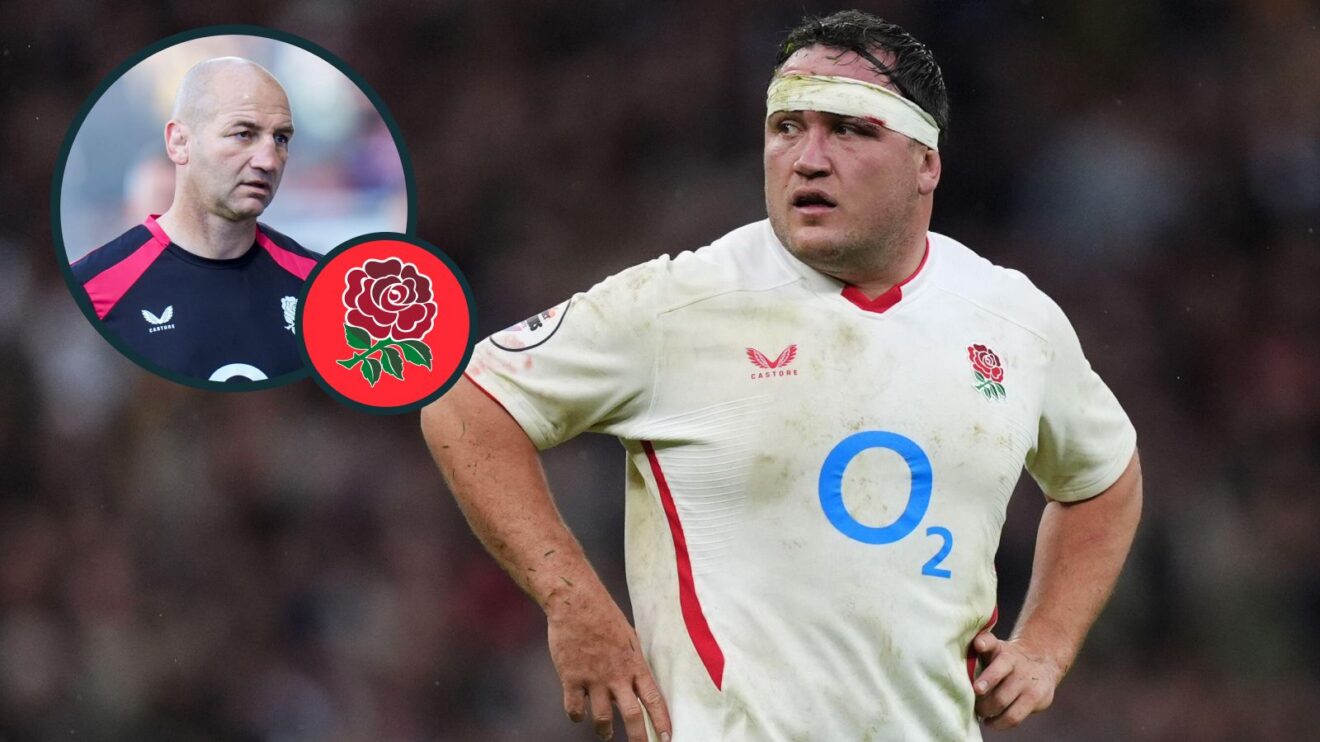 A two layered image of Steve Borthwick and Jamie George