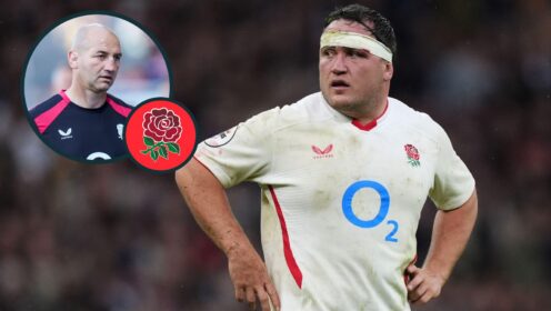 A two layered image of Steve Borthwick and Jamie George