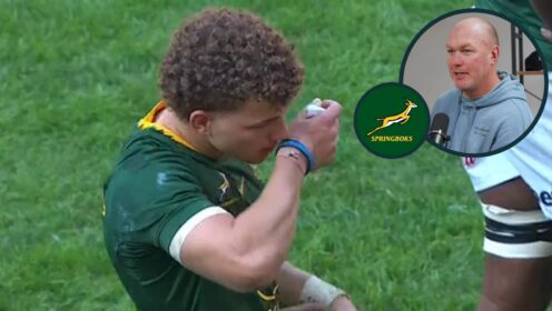 SA'A Star Luan Gilomee and an inset of Springboks legend Schalk Burger.