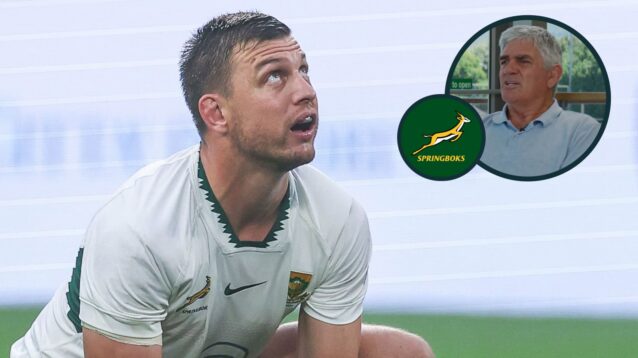Springboks and Bulls fly-half Handre Pollard, and former South Africa head coach Nick Mallett (inset).