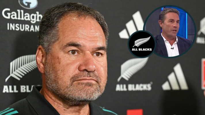 All Blacks head coach Dave Rennie and former Test scrum-half Justin Marshall (inset).
