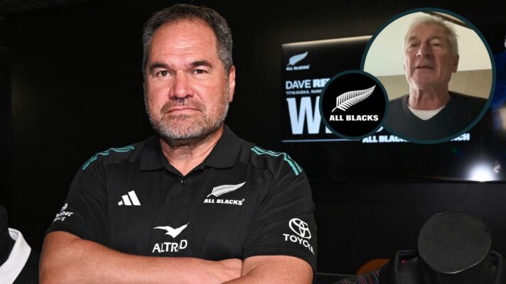 All Blacks head coach Dave Rennie and former Test back-rower Murray Mexted (inset).