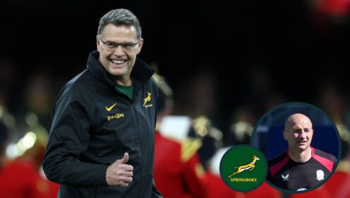two layer image of Rassie Erasmus and Steve Borthwick