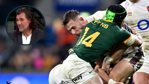 England and Springboks going head-to-head, and legendary lock Victor Matfield (inset).