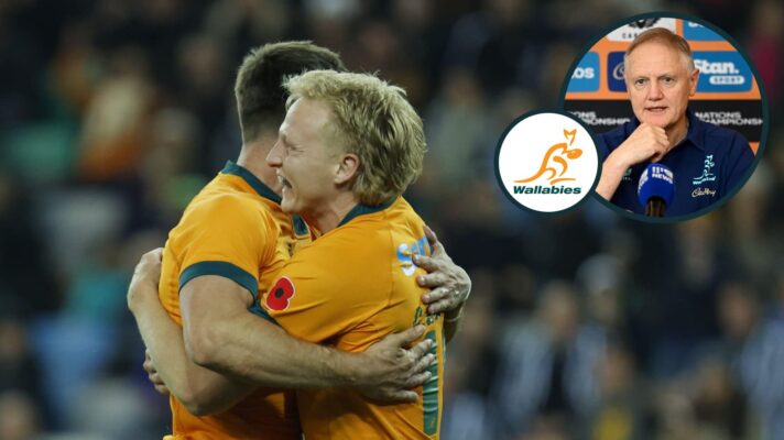 Wallabies fly-half Carter Gordon and an inset of head coach Joe Schmidt.