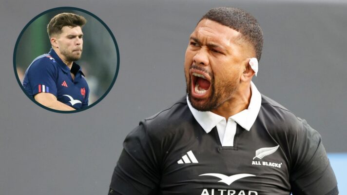 All Blacks captain Ardie Savea and France fly-half Matthieu Jalibert (inset).
