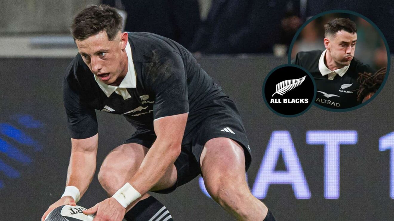 All Blacks' two-try heroes against France, Cam Roigard and Will Jordan (inset).