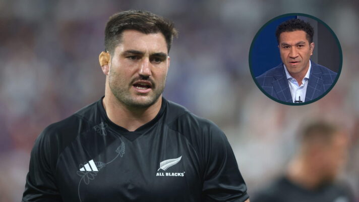 All Blacks forward Luke Jacobson and an inset of Mils Muliaina
