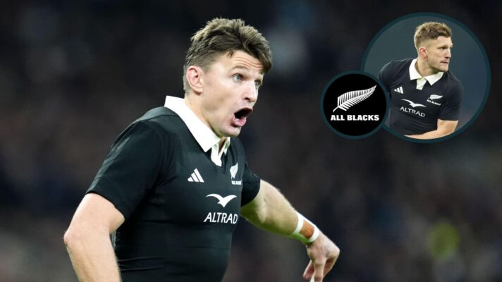 All Blacks veteran Beauden Barrett and an inset of Damian McKenzie.
