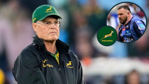 A two layered image of Rassie Erasmus and Carlu Sadie
