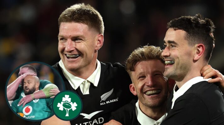 two layer image of All Blacks and Ireland