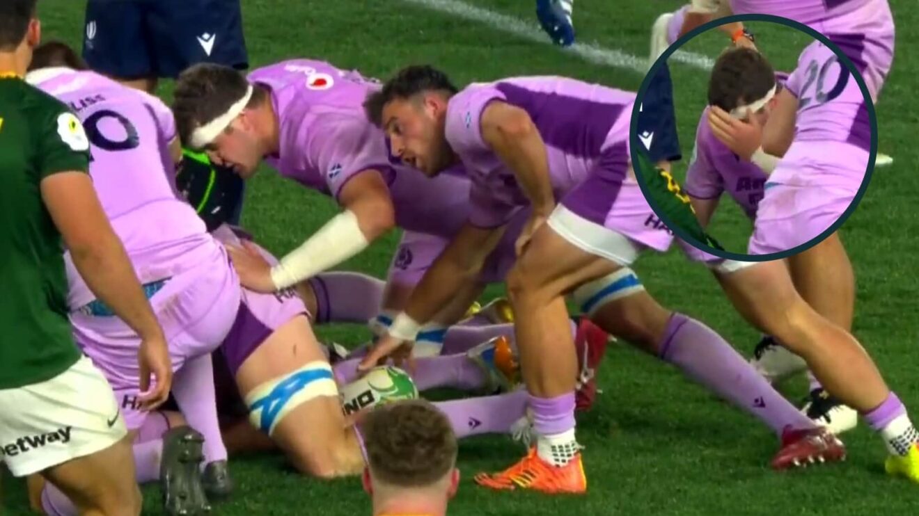 Ben-Jason Dixon's incident with Scott Cummings with an inset of the latter clutching his face.