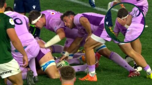 Ben-Jason Dixon's incident with Scott Cummings with an inset of the latter clutching his face.