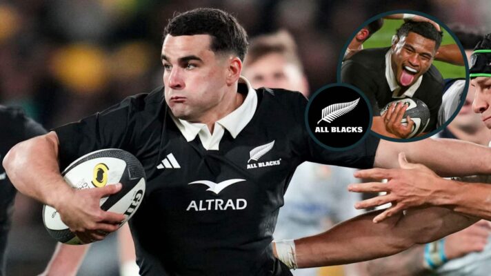 All Blacks back Josh Moorby and an inset of Tupou Vaa'i
