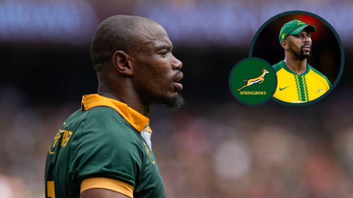 Springboks winger Makazole Mapimpi and an inset of Mzwandile Stick.