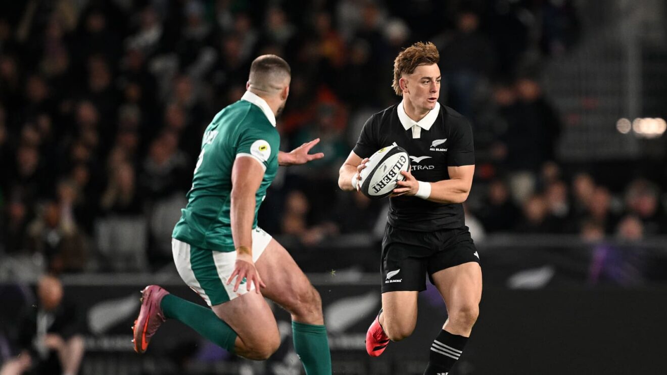All Blacks fly-half Ruben Love in action against Ireland at Eden Park.
