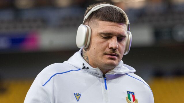 Marco Riccioni ahead of a Italy Test match in 2026