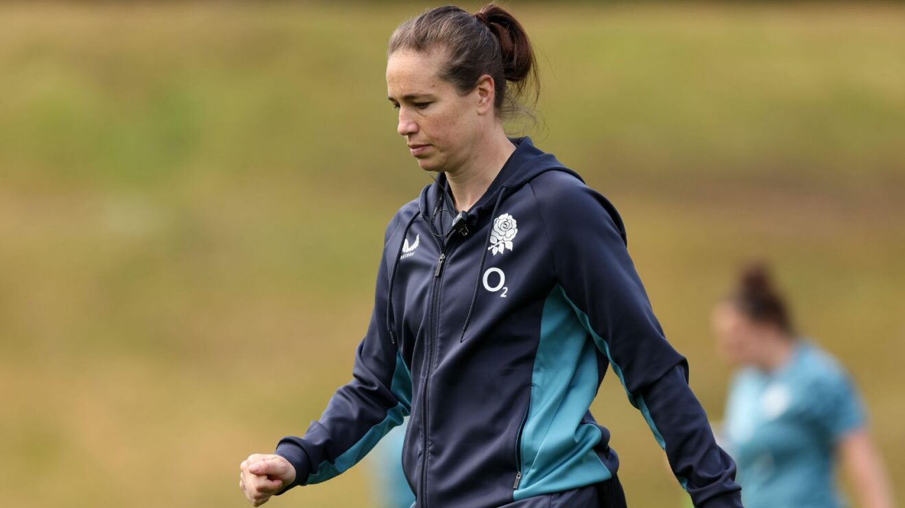 Emily Scarratt in England training camp at Pennyhill Park
