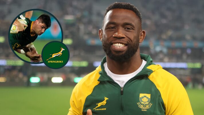 Springboks Siya Kolisi and Paul de Villiers.
