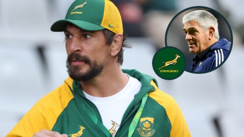 Eben Etzebeth and an inset of ex-Springboks boss Nick Mallett.