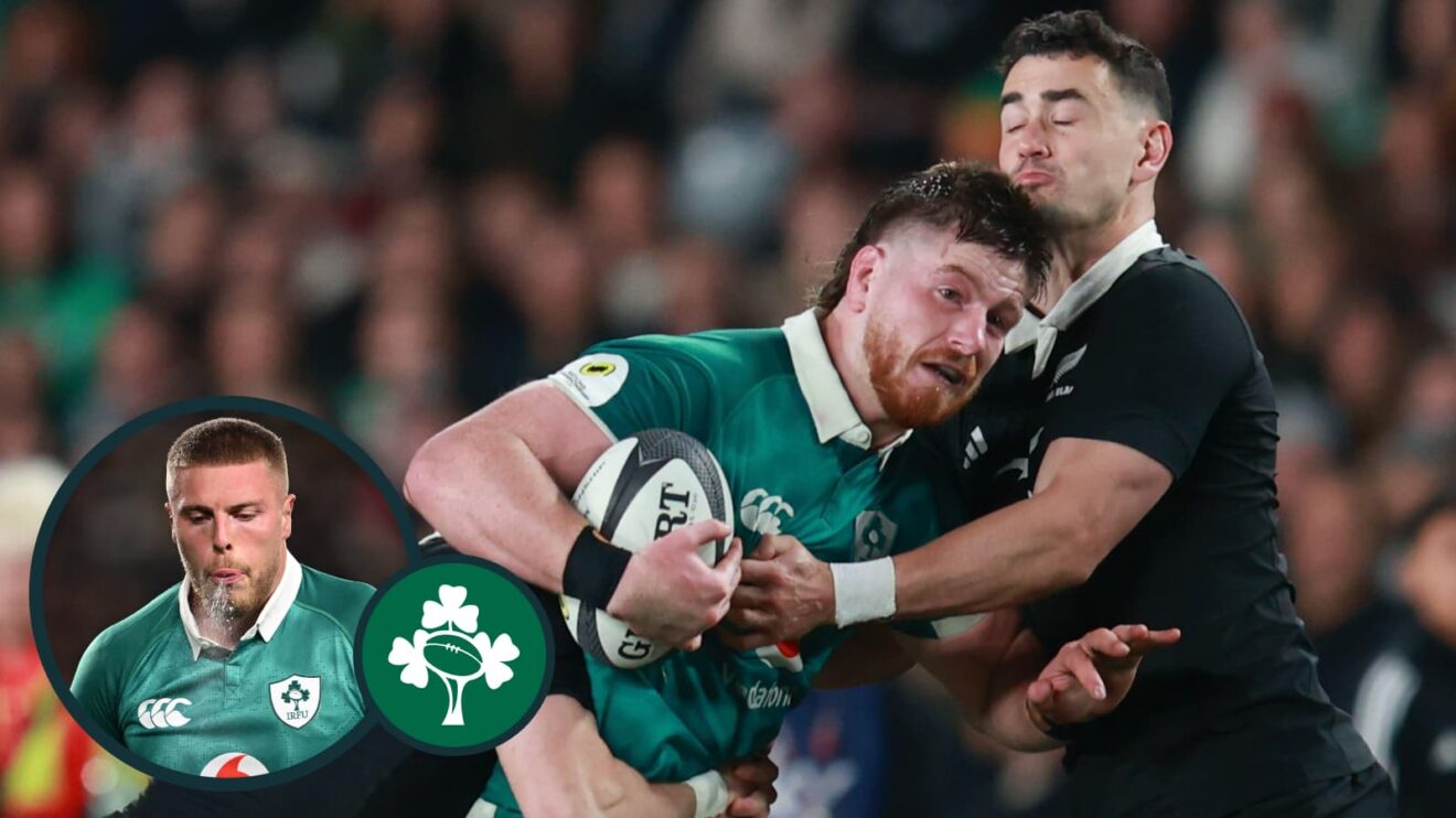 two layer image of Ireland rugby