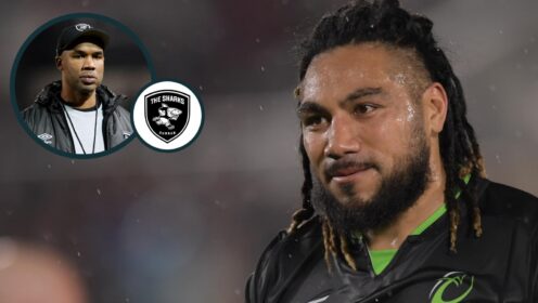 Ma'a Nonu and an inset of Sharks head coach JP Pietersen.