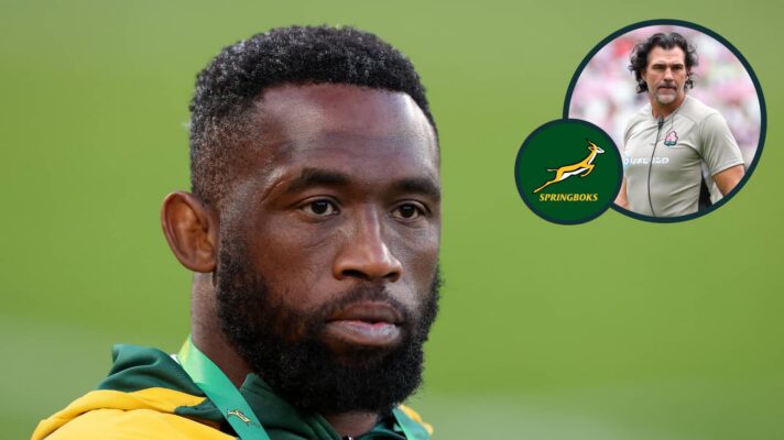 Springboks captain Siya Kolisi and an inset of legendary lock Victor Matfield