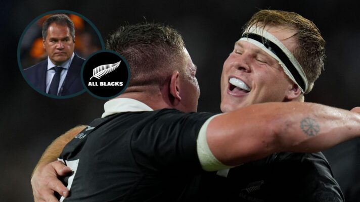 All Blacks hooker George Bell and an inset of head coach Dave Rennie.