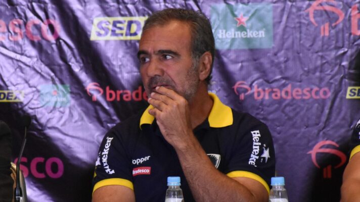 Rodolfo Ambrosio during a press conference during his time as Brazil head coach