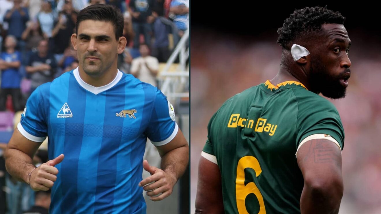 Argentina captain Pablo Matera and Springboks skipper Siya Kolisi.