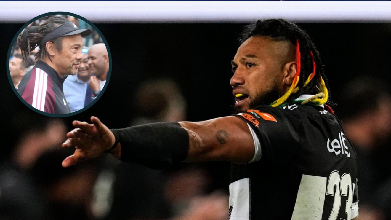 All Blacks legend Ma'a Nonu in action for the Sharks and New Zealand coach Tana Umaga.