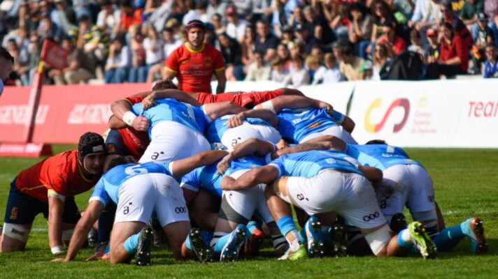A scrum during Spain v Uruguay Test in 2024