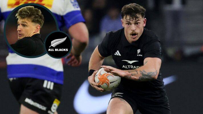 All Blacks Leroy Carter and Beauden Barrett.