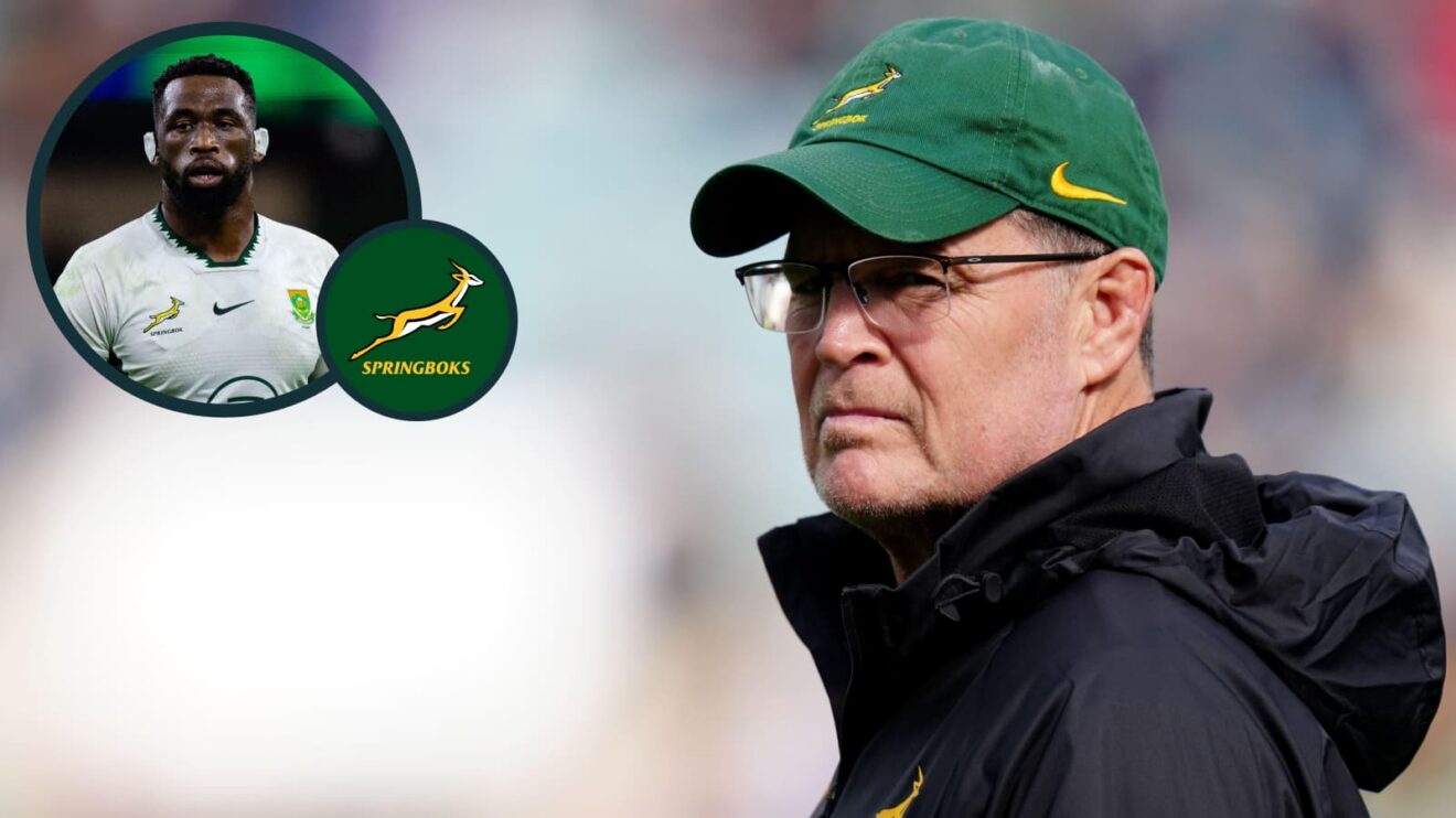 Springboks boss Rassie Erasmus and an inset of Siya Kolisi.
