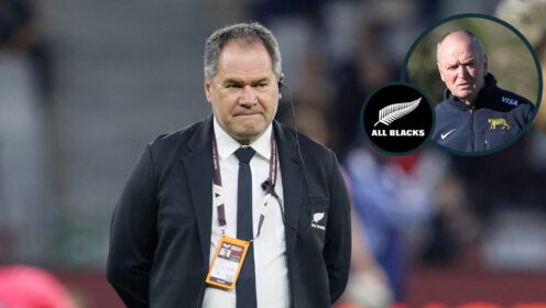 All Blacks boss Dave Rennie and an inset of Graham Henry.