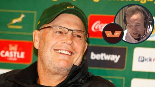 Springboks head coach Rassie Erasmus and former All Blacks star Israel Dagg (inset).