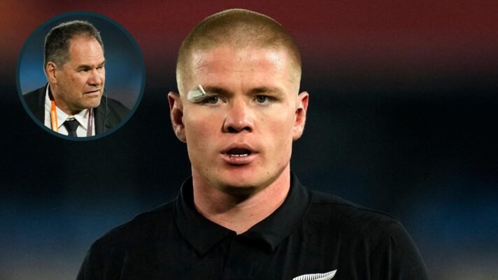 All Blacks Flanker Anton Segner and an inset of head coach Dave Rennie (1)