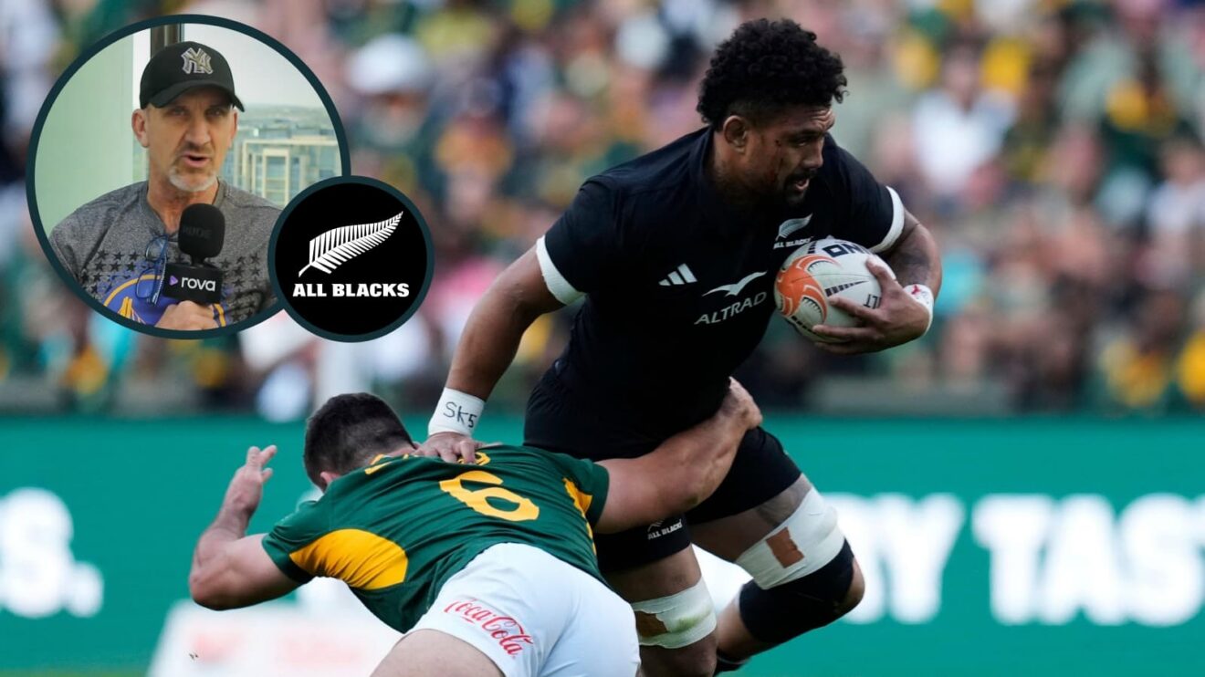 two layer image of the All Blacks