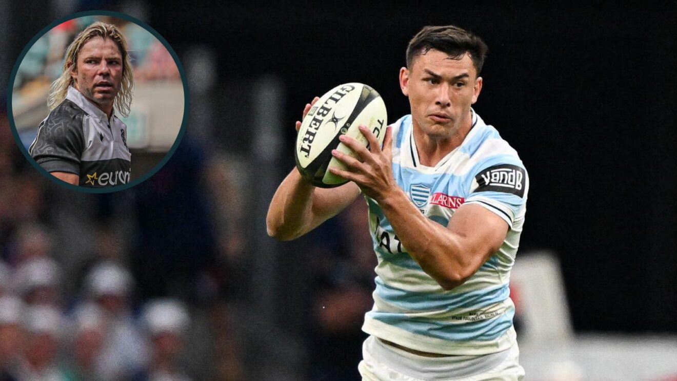 A two layered image of Joey Manu and Faf de Klerk
