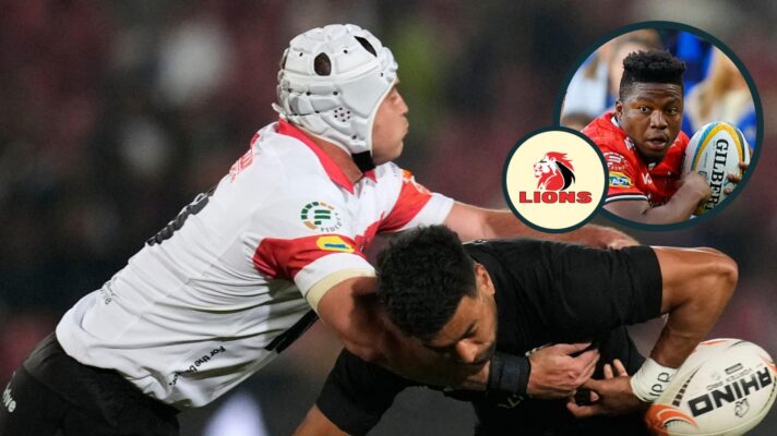 two layer image of the Lions rugby