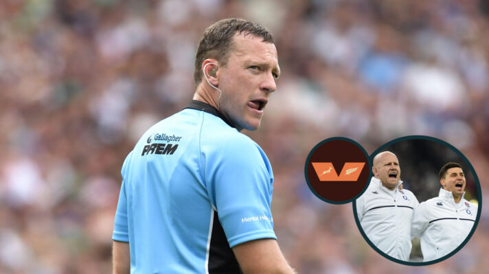 two layer image of Matthew Carley and England rugby