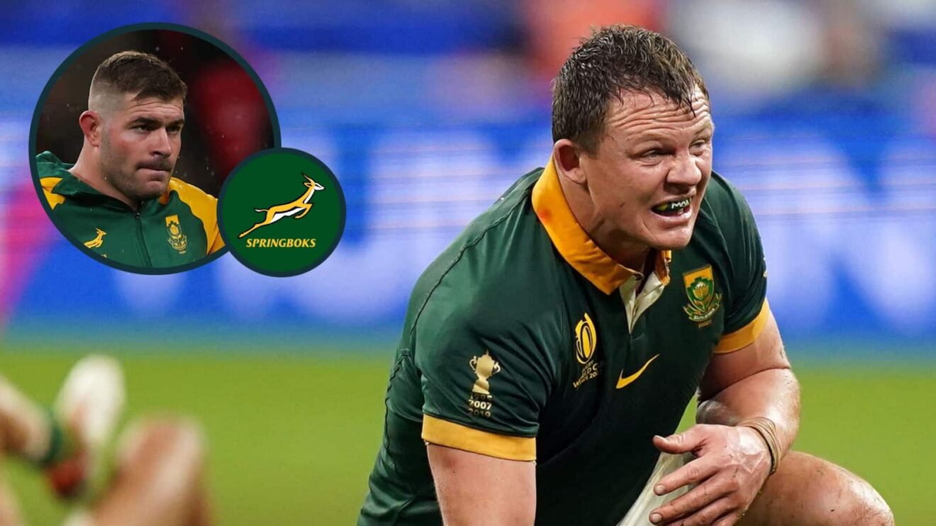 Springboks Deon Fourie and Malcolm Marx.