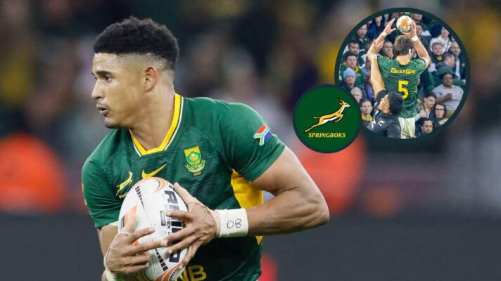Springboks fly-half Sacha Feinberg-Mngomezulu and an inset of Ruan Nortje.