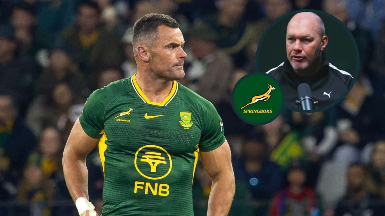 Springboks centre Jesse Kriel and an inset of Schalk Burger