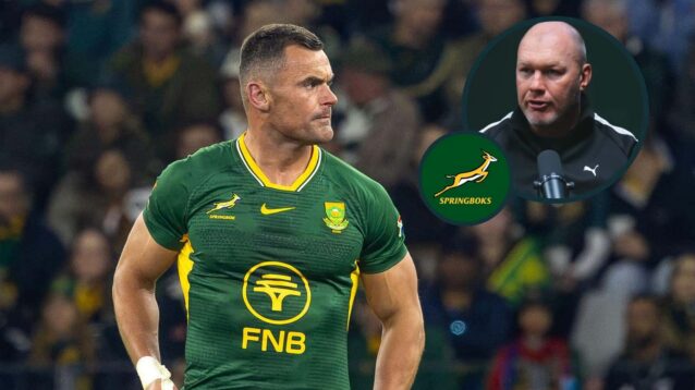 Springboks centre Jesse Kriel and an inset of Schalk Burger