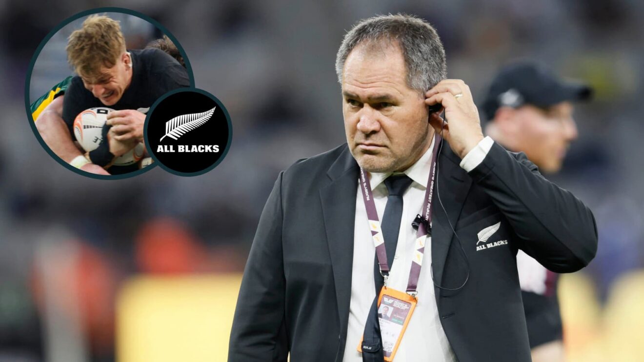 All Blacks head coach Dave Rennie and lock Fabian Holland (inset).