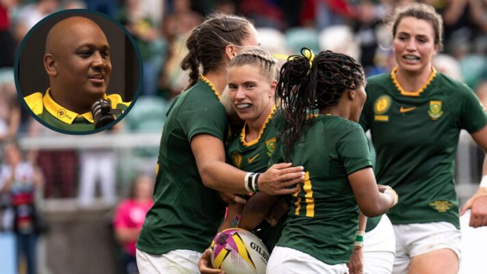Franzel September and SA Women's team photo