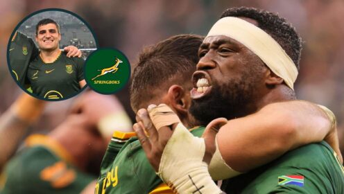 Springboks Siya Kolisi and Paul de Villiers