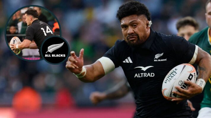 Ardie Savea and Will Jordan (inset) in action for the All Blacks.
